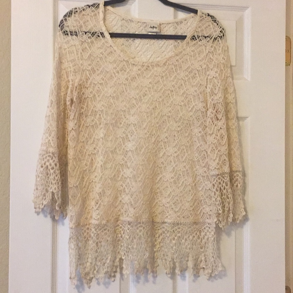 Daytrip Beige Lace Blouse